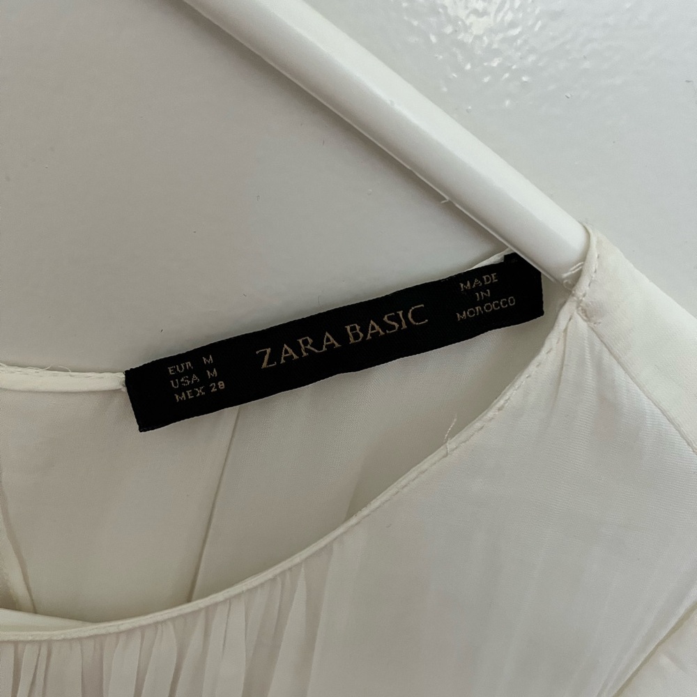 Zara White Pleated Top - Picture 3 of 5